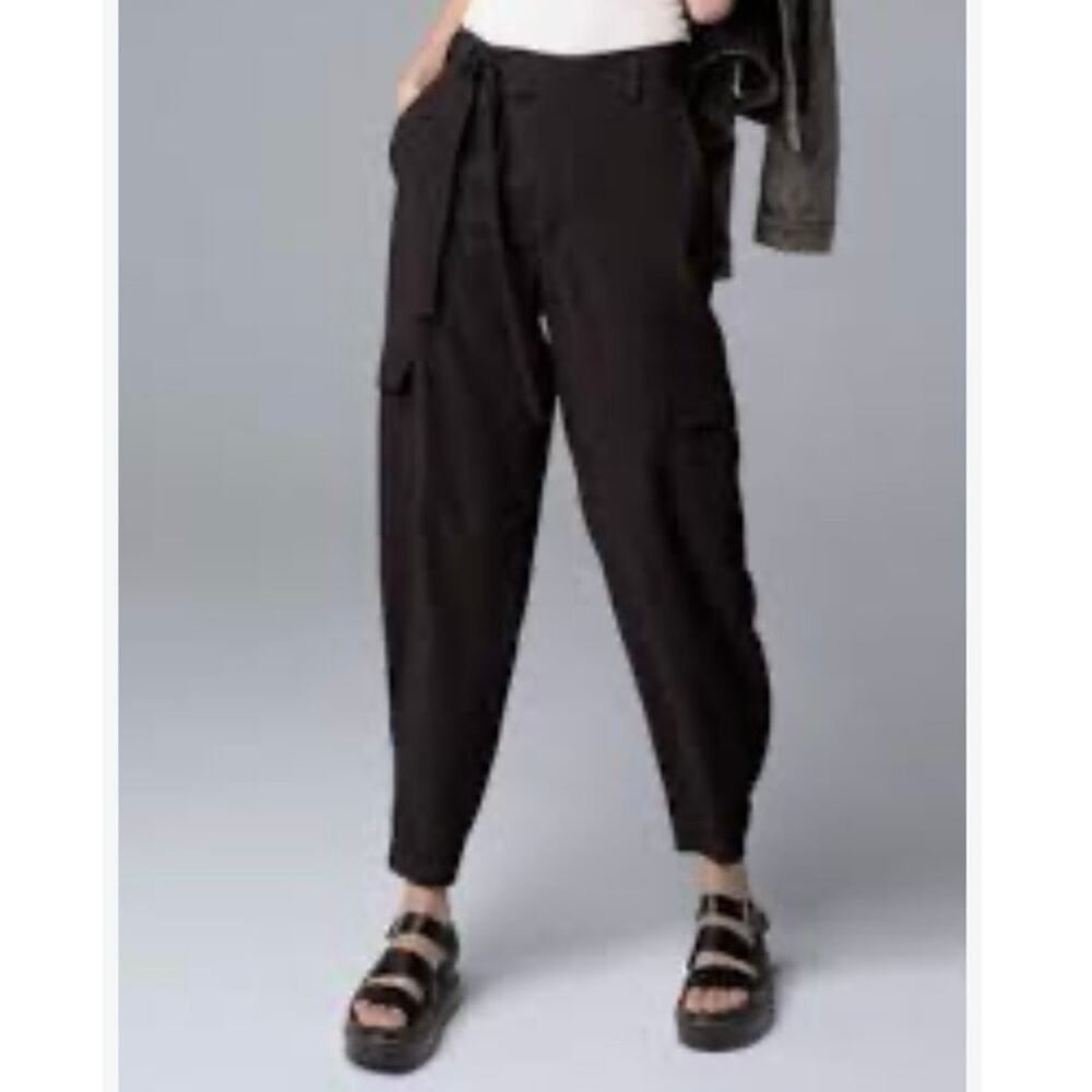 Simply Vera Vera Wang Black Cargo Jogger Pants XXL Utility Pockets Button Ankle